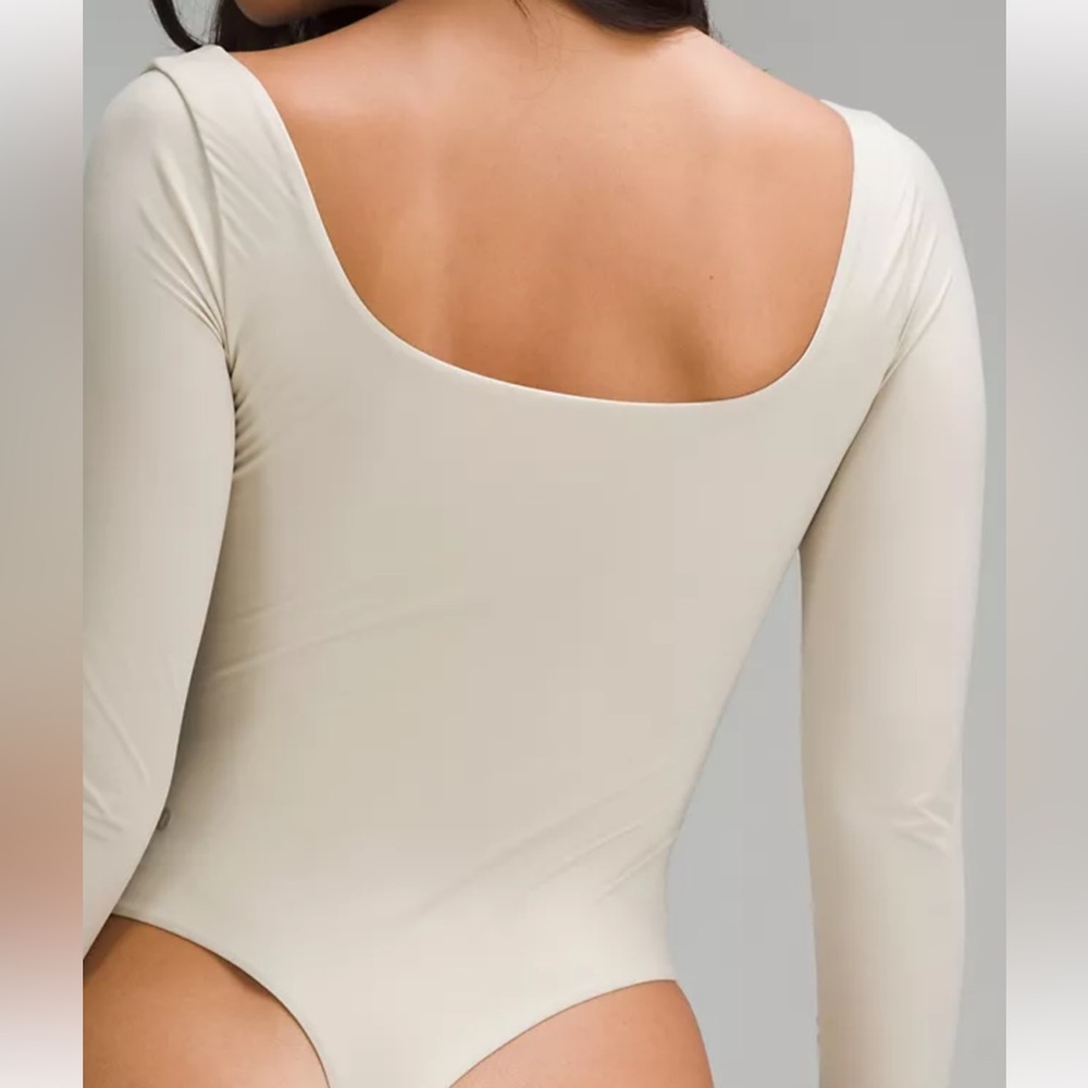 Lulu Lemon Elegant Cream Long Sleeve Bodysuit
